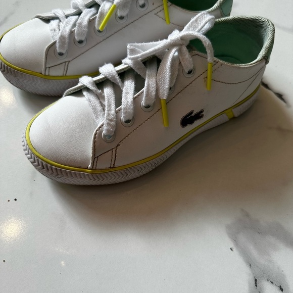 Lacoste 🇫🇷 White Boys Sneakers Size 12 French designer - Picture 4 of 5